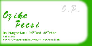 ozike pecsi business card